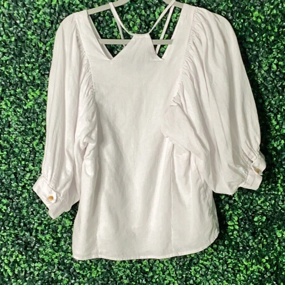 Anthropologie Akemi + Kin Sylvia Bat Sleeve puff sleeves Top Sz XS